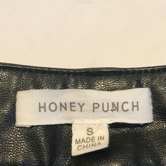 Honey Punch Black Faux Leather Flared Pants - Picture 4 of 4